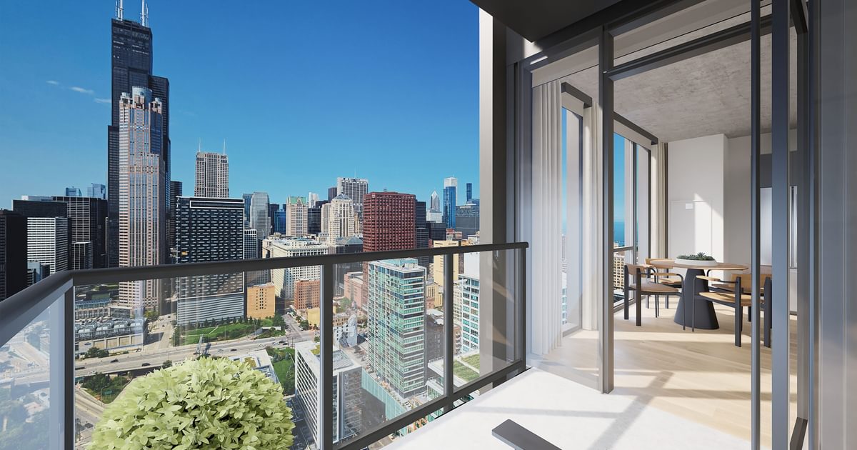 The Reed Apartments private balcony view - Chicago, IL
